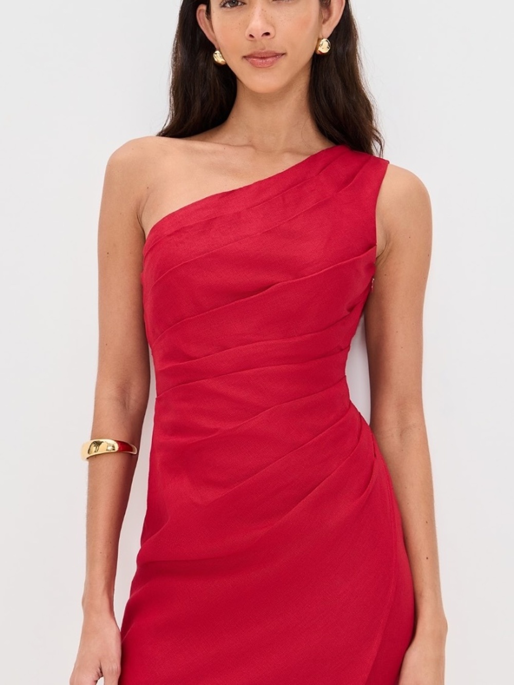 Reformation Ciro Linen Dress Lipstick Red Size 4 NWT